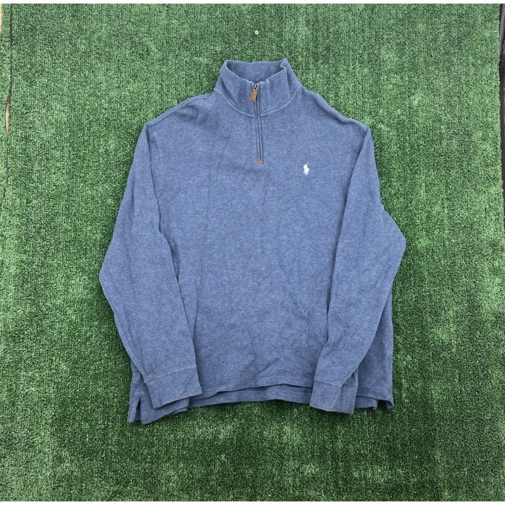 Polo Ralph Lauren Mens Half Zip Quarter Zip Pullover Blue Size XXL